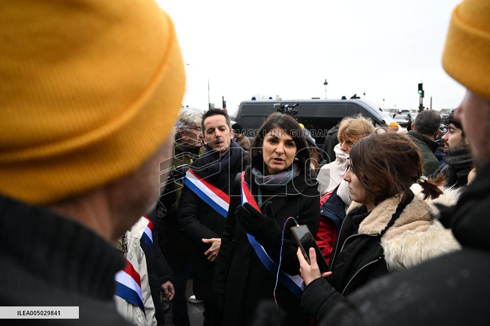 Aurelie Trouve at Farmers Protest at The National Assembly - Paris
