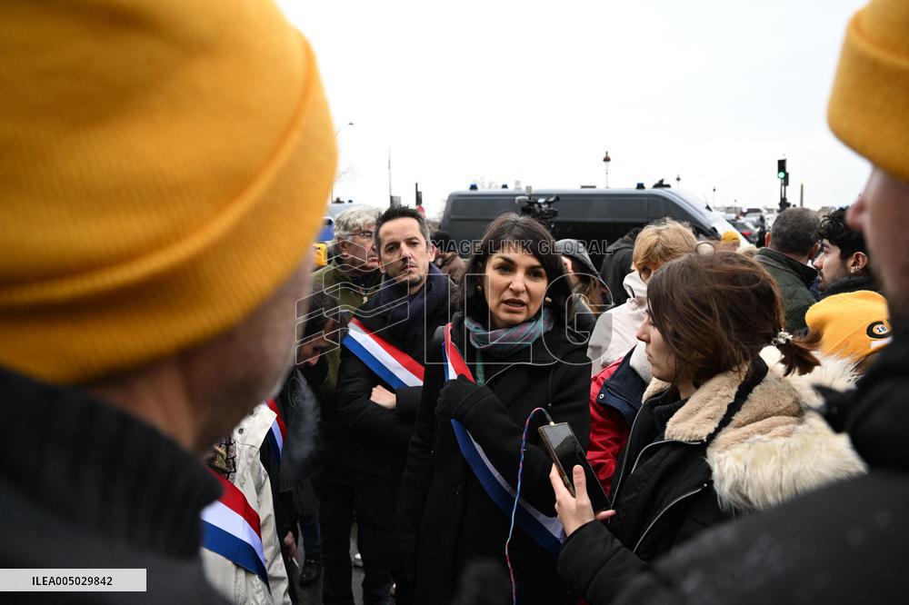 Aurelie Trouve at Farmers Protest at The National Assembly - Paris