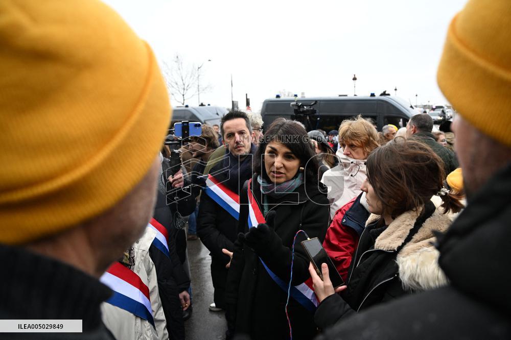 Aurelie Trouve at Farmers Protest at The National Assembly - Paris
