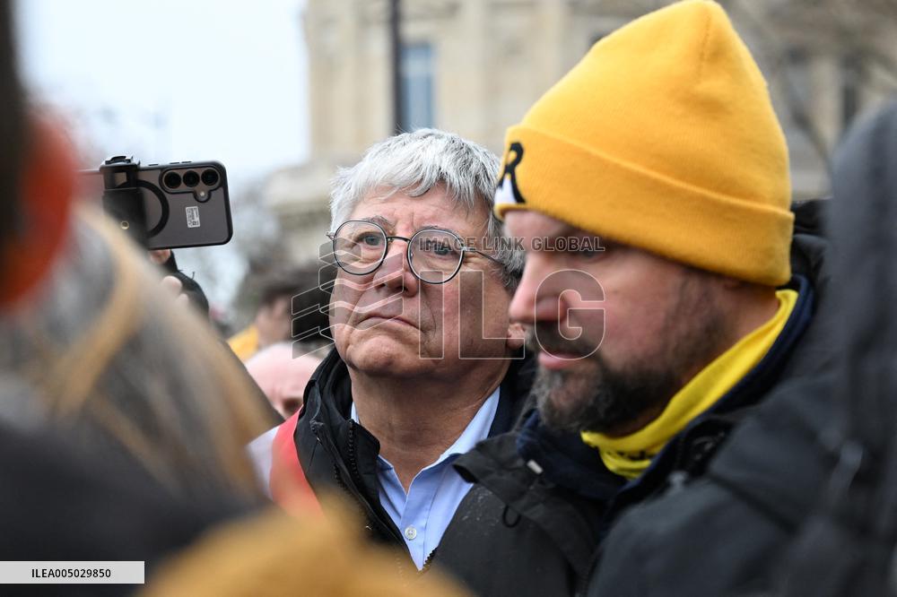 Eric Coquerel at Farmers Protest at The National Assembly - Paris
