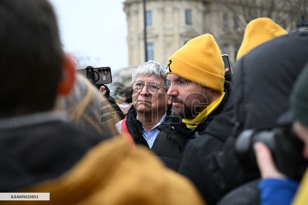 Eric Coquerel at Farmers Protest at The National Assembly - Paris