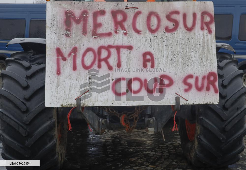 Farmers' Demonstration in Front of Arc De Triomphe - Paris