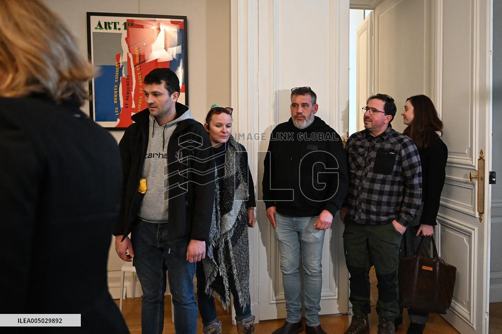 French National Assembly President Meets Farmers’ Union - Paris