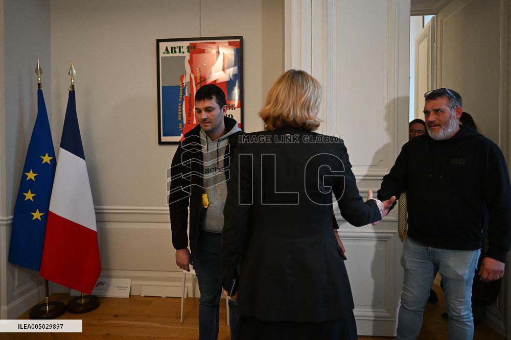 French National Assembly President Meets Farmers’ Union - Paris