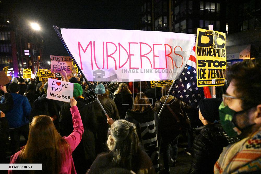 Protesters demonstrate against raids conducted by the US Immigration and Customs Enforcement (ICE)  OD