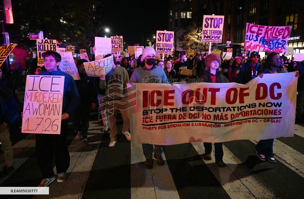 Protesters demonstrate against raids conducted by the US Immigration and Customs Enforcement (ICE)  OD