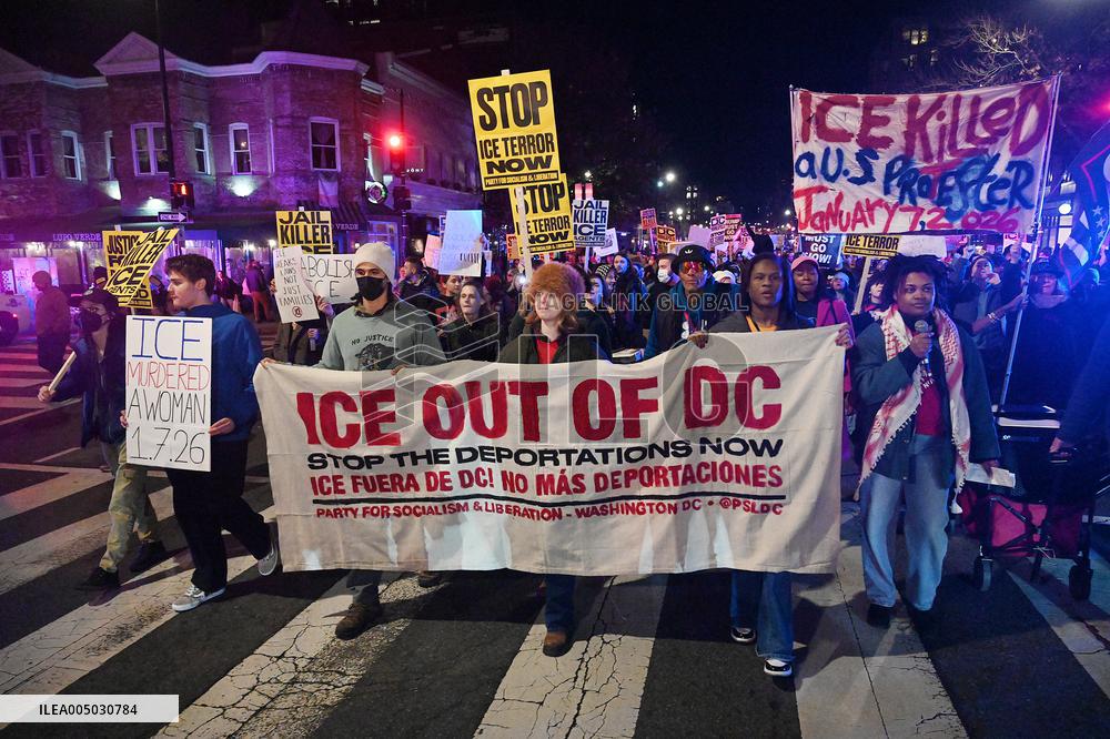 Protesters demonstrate against raids conducted by the US Immigration and Customs Enforcement (ICE)  OD
