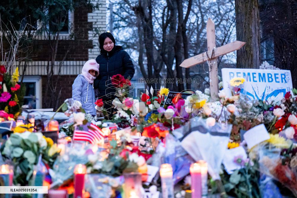 Memorial After Fatal Shooting - Minneapolis