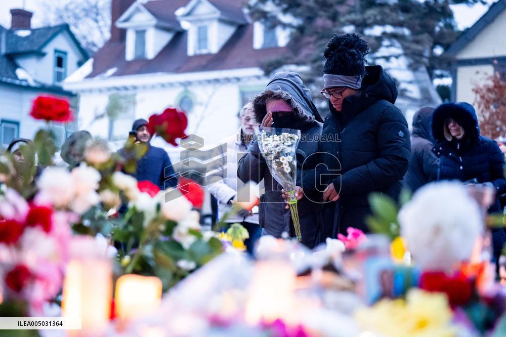 Memorial After Fatal Shooting - Minneapolis