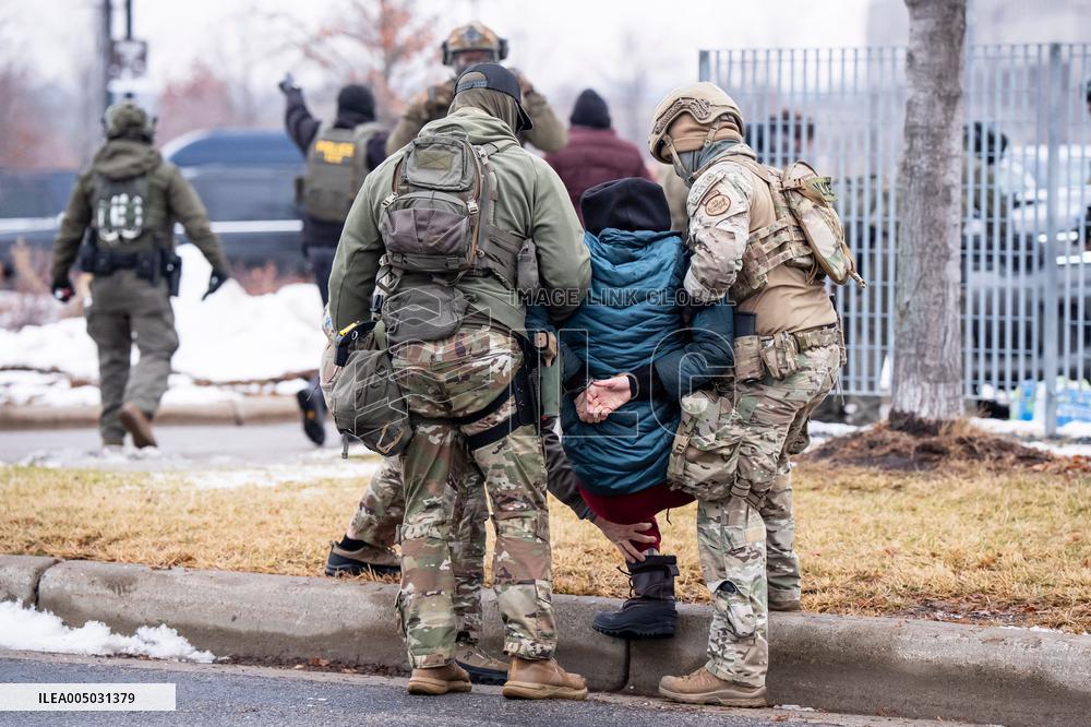 Federal Agents Clash With Protesters - Minneapolis
