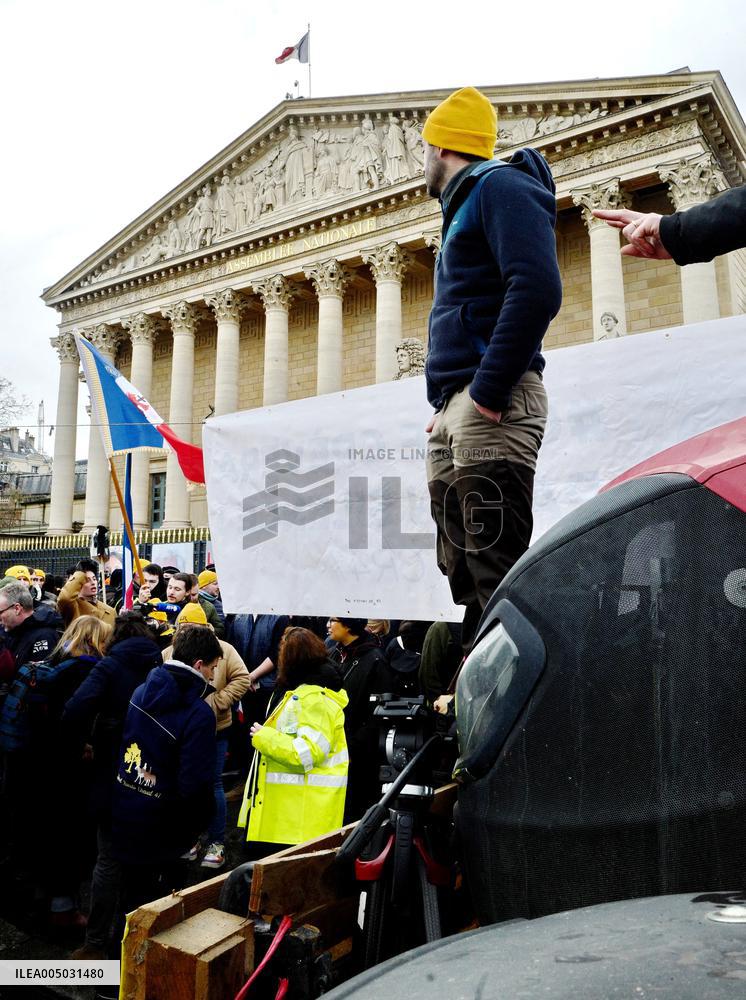 Farmers Protest In Front Of The National Assembly - Paris