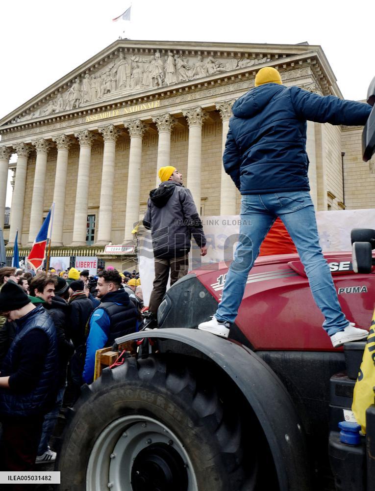 Farmers Protest In Front Of The National Assembly - Paris