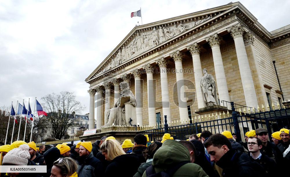 Farmers Protest In Front Of The National Assembly - Paris