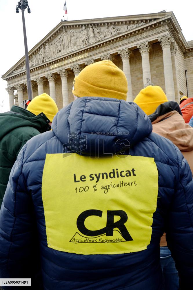 Farmers Protest In Front Of The National Assembly - Paris