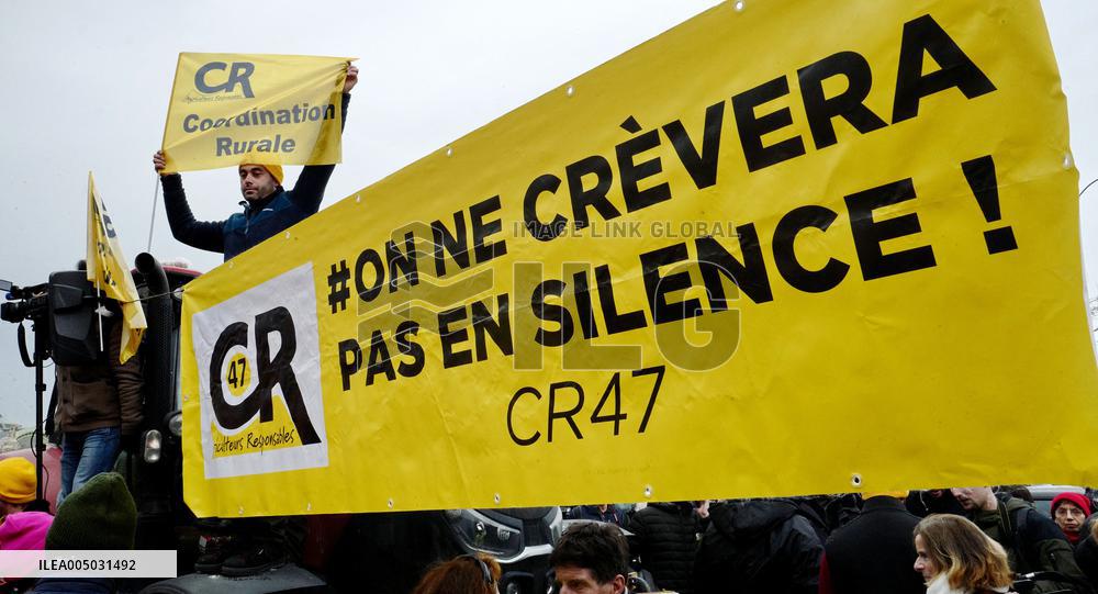 Farmers Protest In Front Of The National Assembly - Paris