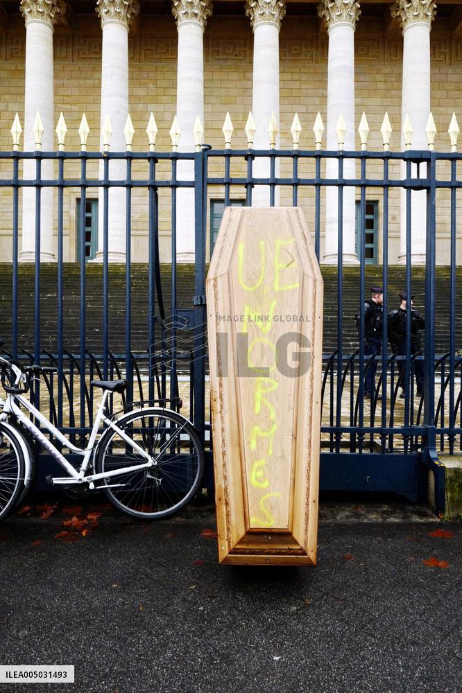 Farmers Protest In Front Of The National Assembly - Paris