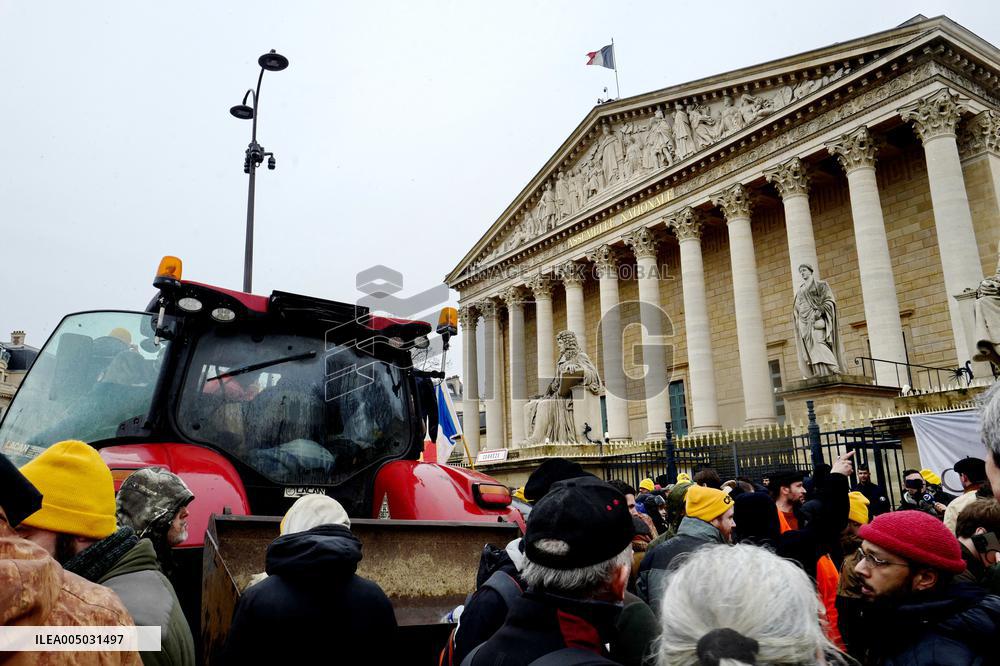 Farmers Protest In Front Of The National Assembly - Paris