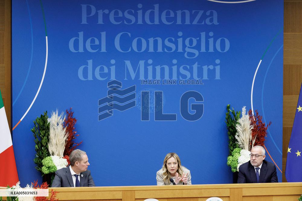 Giorgia Meloni At New Year Press Conference - Rome