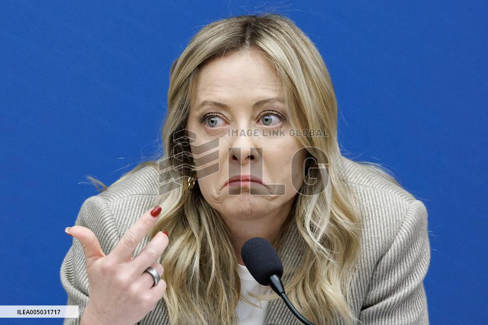 Giorgia Meloni At New Year Press Conference - Rome