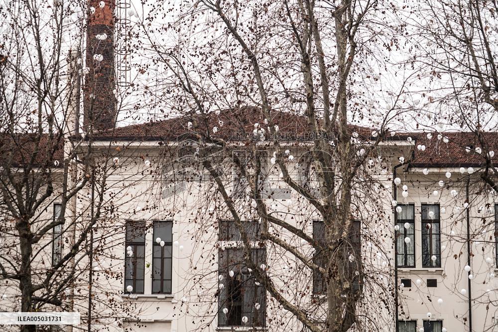 Crans Montana - White Balloons Released for Chiara Costanzo - Milan