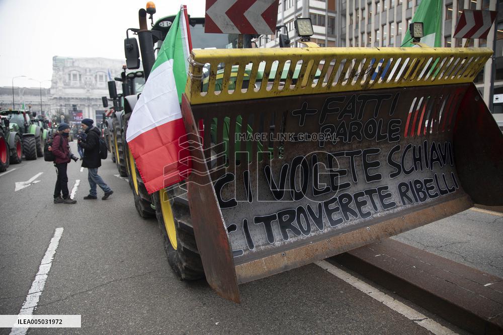 Milan, Piazza Duca D'Aosta, Demonstration to Say No to Approval of the Mercosur Treaty
