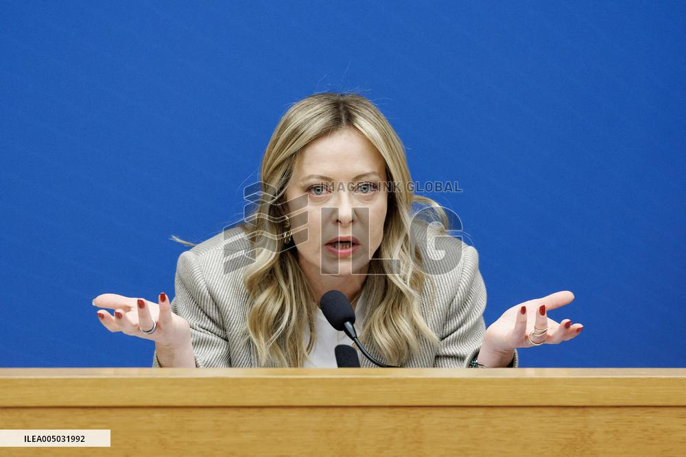 Giorgia Meloni Press Conference - Rom