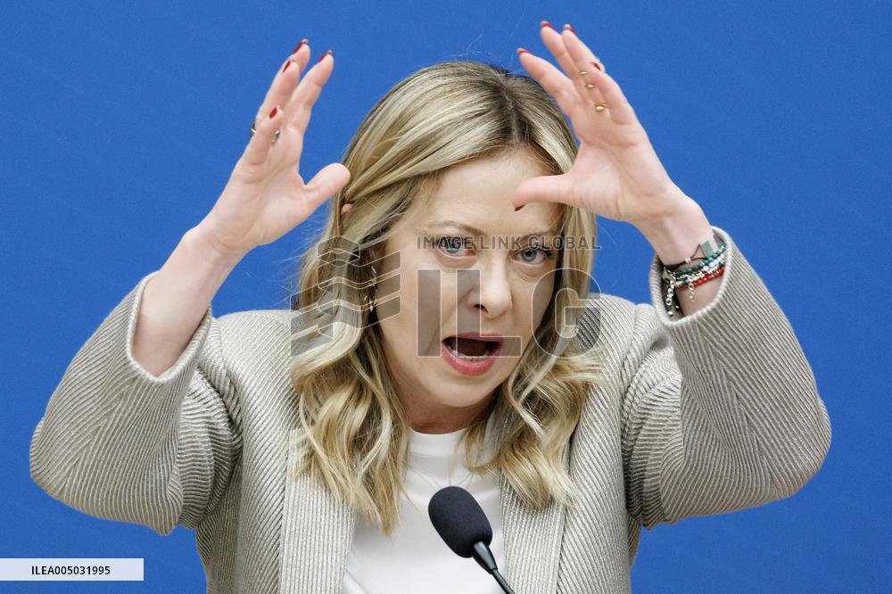 Giorgia Meloni Press Conference - Rom