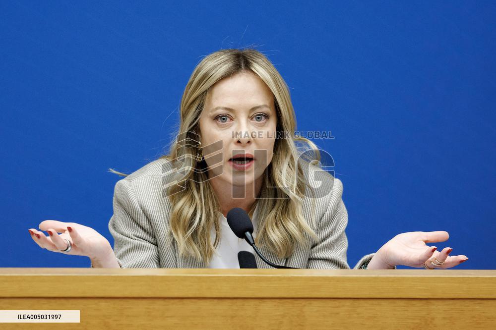 Giorgia Meloni Press Conference - Rom