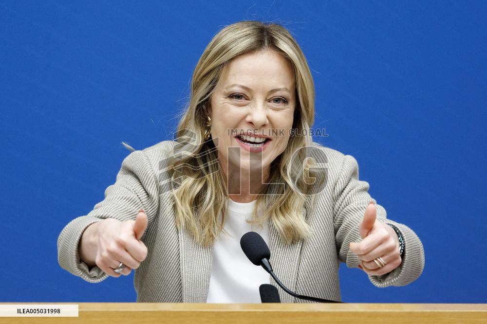 Giorgia Meloni Press Conference - Rom