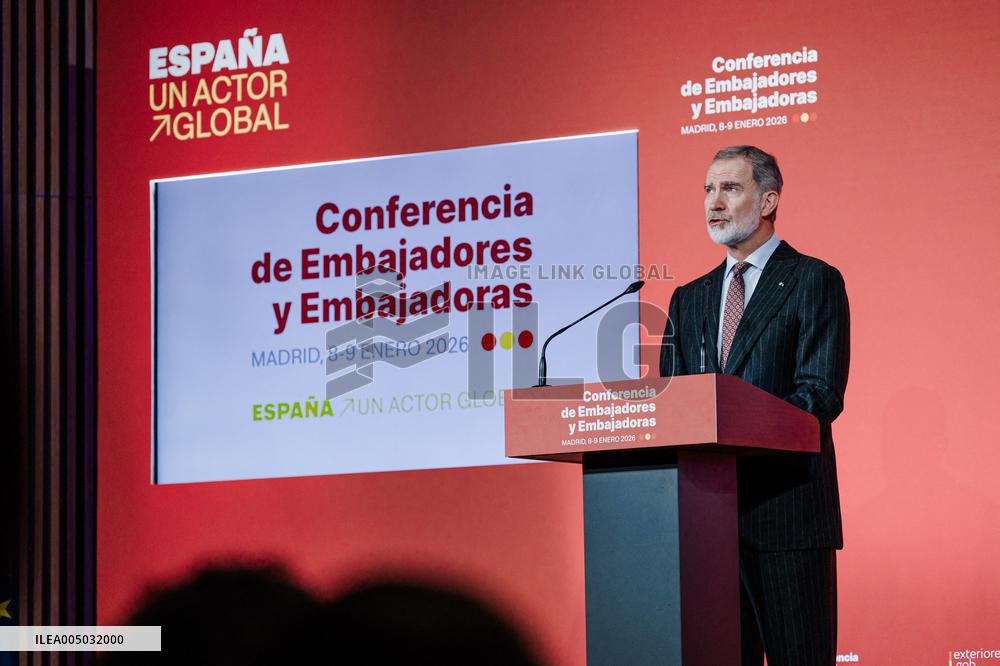 King Felipe Closes The X Conference Of Ambassadors Of Spain - Madrid