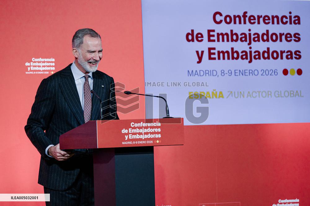 King Felipe Closes The X Conference Of Ambassadors Of Spain - Madrid