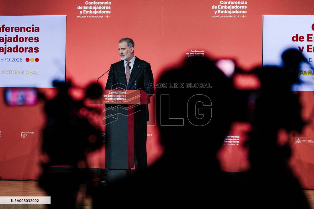 King Felipe Closes The X Conference Of Ambassadors Of Spain - Madrid