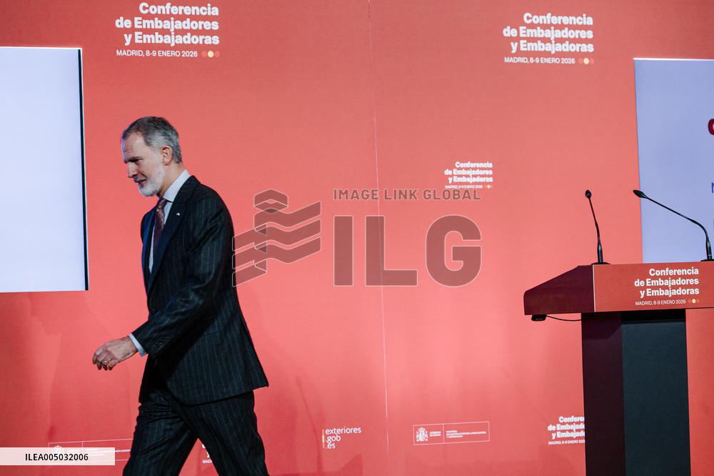 King Felipe Closes The X Conference Of Ambassadors Of Spain - Madrid