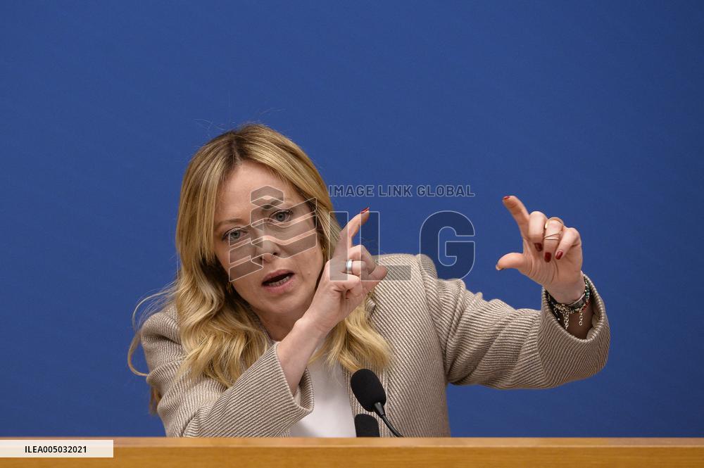 Giorgia Meloni Press Conference - Rome