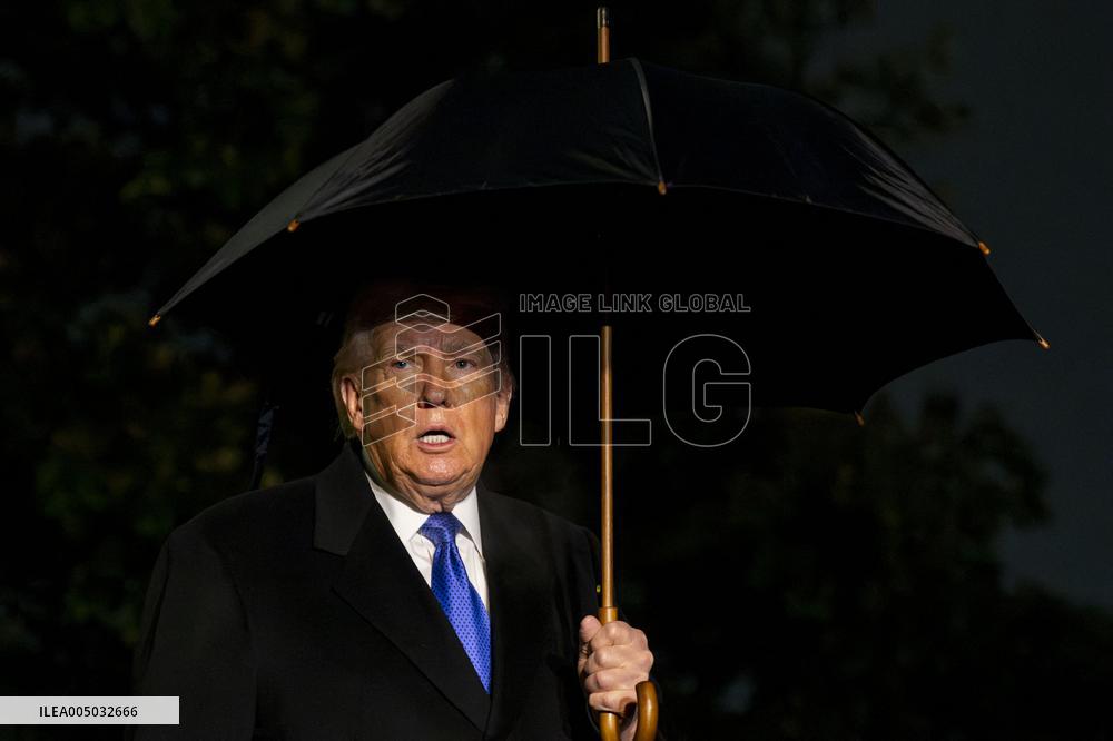 President Donald Trump Departs the White House in Washington, DC