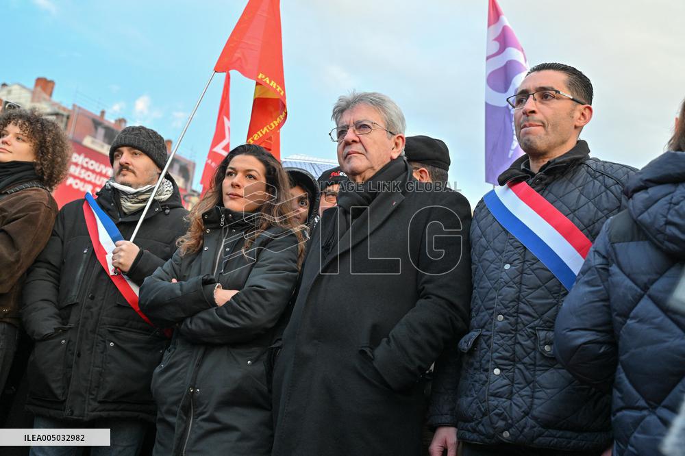 Jean Luc Melenchon At Pro Venezuela Rally - Lyon