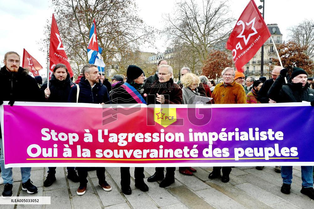 Rally Against US Intervention In Venezuela - Paris