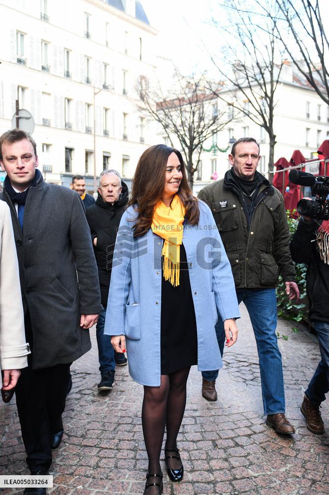 Sarah Knafo At Passy Market - Paris