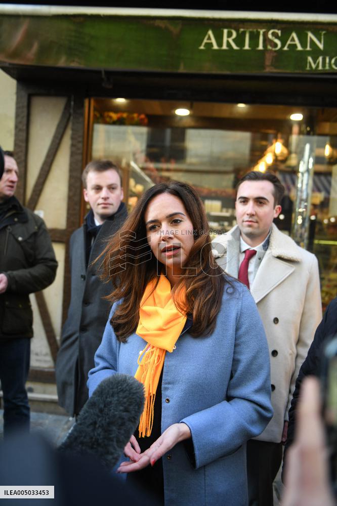 Sarah Knafo At Passy Market - Paris