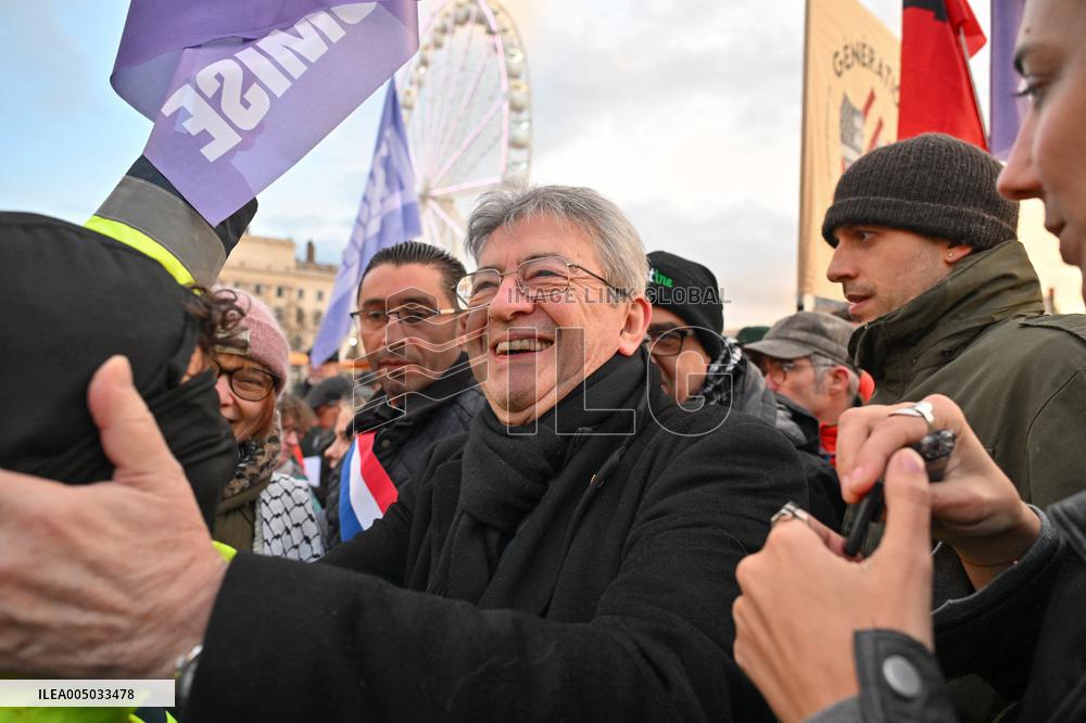 Jean Luc Melenchon At Pro Venezuela Rally - Lyon