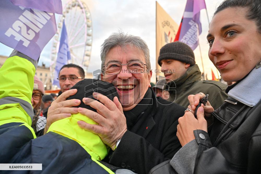 Jean Luc Melenchon At Pro Venezuela Rally - Lyon