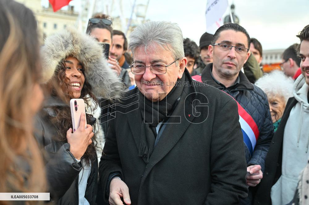 Jean Luc Melenchon At Pro Venezuela Rally - Lyon