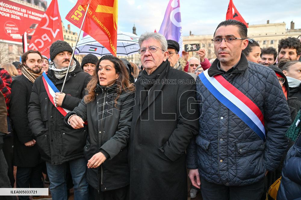 Jean Luc Melenchon At Pro Venezuela Rally - Lyon