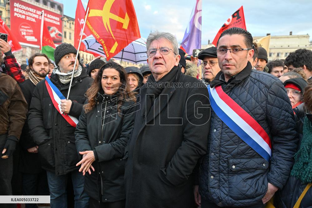 Jean Luc Melenchon At Pro Venezuela Rally - Lyon