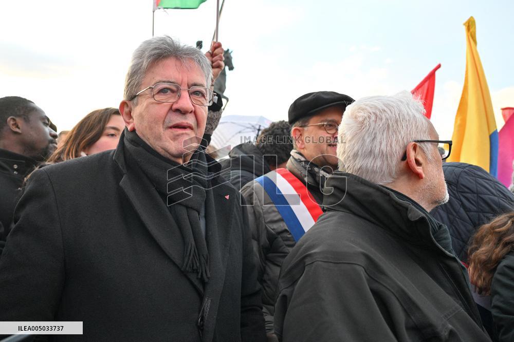 Jean Luc Melenchon At Pro Venezuela Rally - Lyon