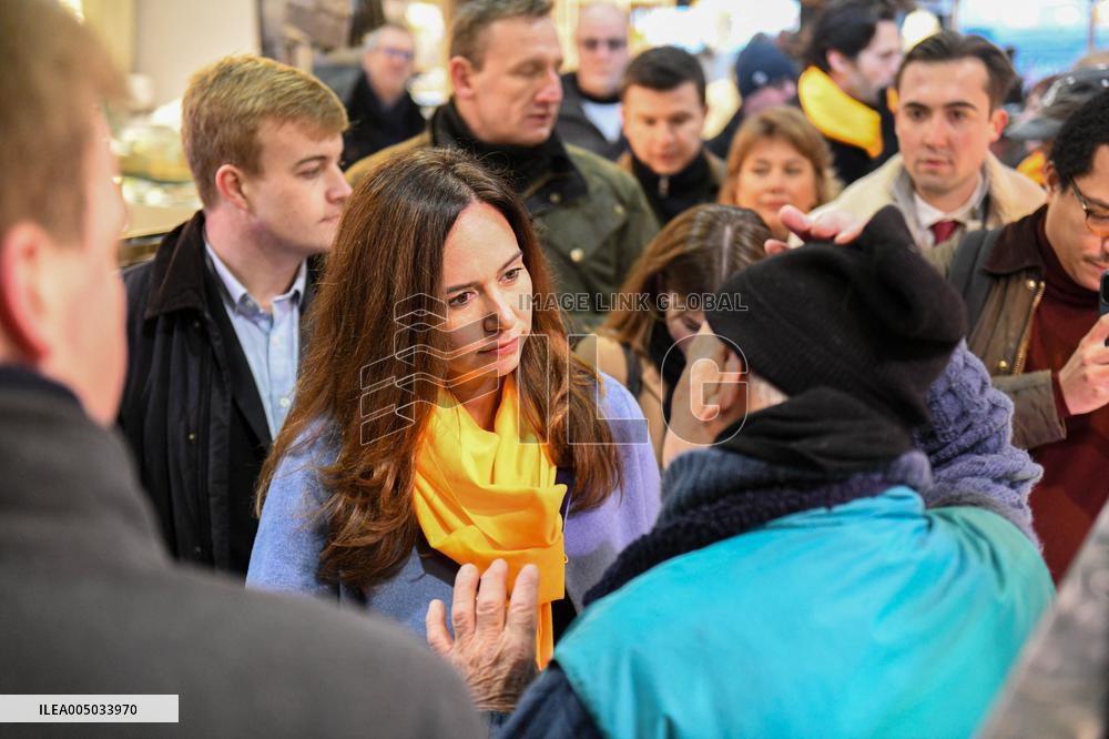 Sarah Knafo At Passy Market - Paris