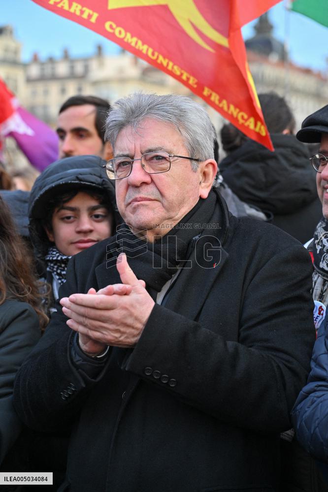 Jean Luc Melenchon At Pro Venezuela Rally - Lyon