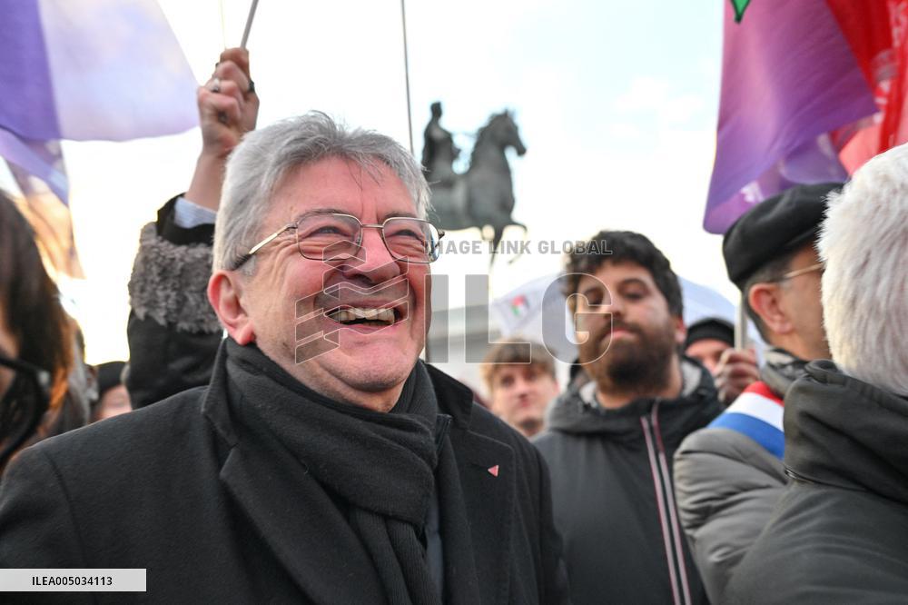 Jean Luc Melenchon At Pro Venezuela Rally - Lyon
