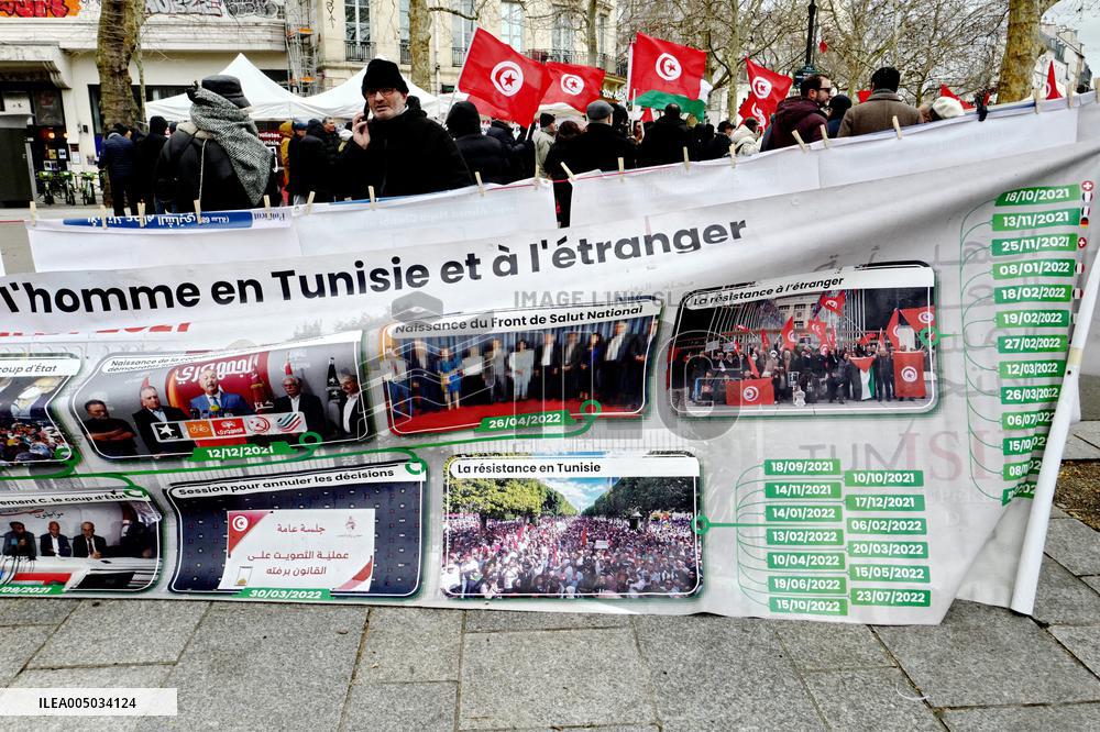 Rally Against Repression In Tunisia - Paris