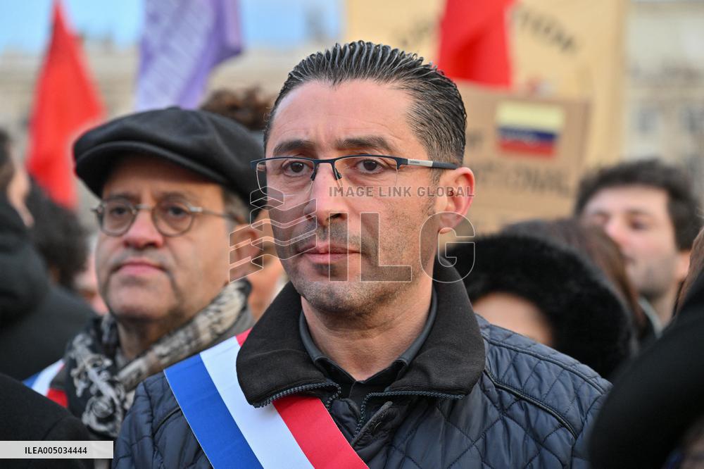 Jean Luc Melenchon At Pro Venezuela Rally - Lyon